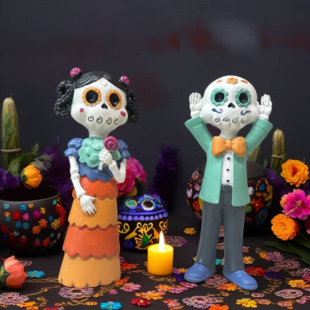 YY5901 Upulipuli Dia De Muerto iskeletli heykel Biblo silikon kalıp YY5901 Upulipuli Dia De Muerto iskeletli heykel Biblo silikon kalıp